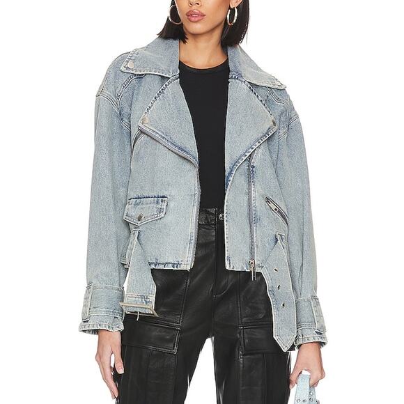 Ena Pelly Jackets & Blazers - Ena Pelly Belted Mid Blue Wash Kiera Jacket Size AUS 10 / US 6
